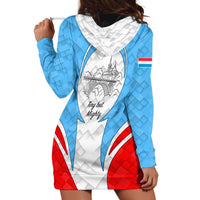 Luxembourg Hoodie Dress with National Coat of Arms and Letzebuerg Text Design