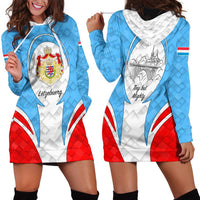 Luxembourg Hoodie Dress with National Coat of Arms and Letzebuerg Text Design