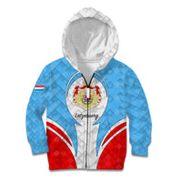 Luxembourg Kid Hoodie with National Coat of Arms and Letzebuerg Text Design