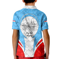 Luxembourg Kid Polo Shirt with National Coat of Arms and Letzebuerg Text Design