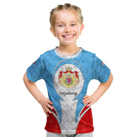 Luxembourg Kid T Shirt with National Coat of Arms and Letzebuerg Text Design