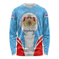 Luxembourg Long Sleeve Shirt with National Coat of Arms and Letzebuerg Text Design