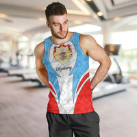 Luxembourg Men Tank Top with National Coat of Arms and Letzebuerg Text Design