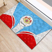 Luxembourg Rubber Doormat with National Coat of Arms and Letzebuerg Text Design