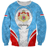 Luxembourg Sweatshirt with National Coat of Arms and Letzebuerg Text Design