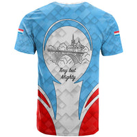 Luxembourg T Shirt with National Coat of Arms and Letzebuerg Text Design