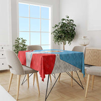 Luxembourg Tablecloth with National Coat of Arms and Letzebuerg Text Design