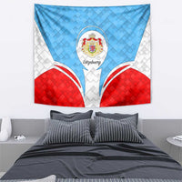 Luxembourg Tapestry with National Coat of Arms and Letzebuerg Text Design