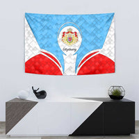 Luxembourg Tapestry with National Coat of Arms and Letzebuerg Text Design