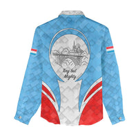 Luxembourg Women Casual Shirt with National Coat of Arms and Letzebuerg Text Design
