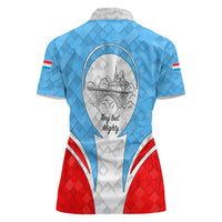 Luxembourg Women Polo Shirt with National Coat of Arms and Letzebuerg Text Design