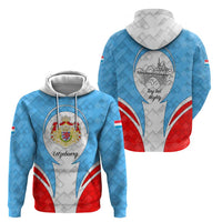 Luxembourg Zip Hoodie with National Coat of Arms and Letzebuerg Text Design