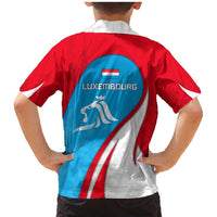 Luxembourg Family Matching Mermaid Dress and Hawaiian Shirt with National Flag Colors and White Lion Crest Design