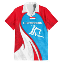 Luxembourg Family Matching Mermaid Dress and Hawaiian Shirt with National Flag Colors and White Lion Crest Design
