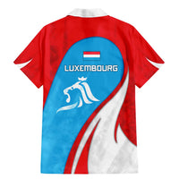 Luxembourg Family Matching Mermaid Dress and Hawaiian Shirt with National Flag Colors and White Lion Crest Design