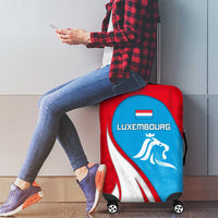 Luxembourg Luggage Cover with National Flag Colors and White Lion Crest Design