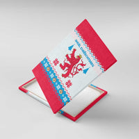 Luxembourg Christmas Canvas Wall Art with Red Lion Crest and Snowflake Pattern