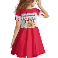Luxembourg Christmas Family Matching Mermaid Dress and Hawaiian Shirt with Red Lion Crest and Snowflake Pattern