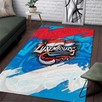 Luxembourg Flag Area Rug with Colorful Graffiti Street Art Design - Wonder Print Shop