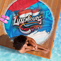 Luxembourg Flag Beach Blanket with Colorful Graffiti Street Art Design - Wonder Print Shop