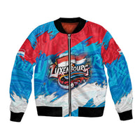 Luxembourg Flag Bomber Jacket with Colorful Graffiti Street Art Design - Wonder Print Shop