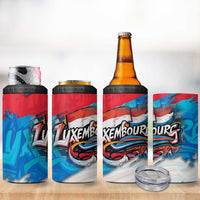 Luxembourg Flag 4 in 1 Can Cooler Tumbler with Colorful Graffiti Street Art Design - Wonder Print Shop