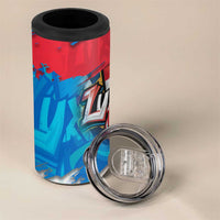 Luxembourg Flag 4 in 1 Can Cooler Tumbler with Colorful Graffiti Street Art Design - Wonder Print Shop