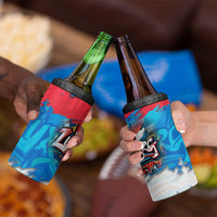 Luxembourg Flag 4 in 1 Can Cooler Tumbler with Colorful Graffiti Street Art Design - Wonder Print Shop