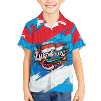 Luxembourg Flag Family Matching Long Sleeve Bodycon Dress and Hawaiian Shirt with Colorful Graffiti Street Art Design - Wonder Print Shop