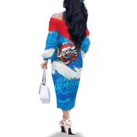 Luxembourg Flag Family Matching Off The Shoulder Long Sleeve Dress and Hawaiian Shirt with Colorful Graffiti Street Art Design - Wonder Print Shop