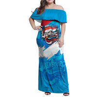 Luxembourg Flag Family Matching Off Shoulder Maxi Dress and Hawaiian Shirt with Colorful Graffiti Street Art Design - Wonder Print Shop
