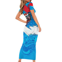 Luxembourg Flag Family Matching Short Sleeve Bodycon Dress and Hawaiian Shirt with Colorful Graffiti Street Art Design - Wonder Print Shop