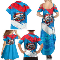 Luxembourg Flag Family Matching Summer Maxi Dress and Hawaiian Shirt with Colorful Graffiti Street Art Design - Wonder Print Shop