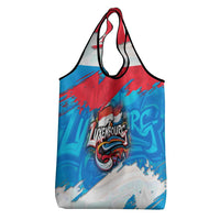 Luxembourg Flag Grocery Bag with Colorful Graffiti Street Art Design - Wonder Print Shop