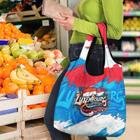 Luxembourg Flag Grocery Bag with Colorful Graffiti Street Art Design - Wonder Print Shop