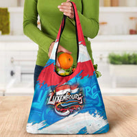 Luxembourg Flag Grocery Bag with Colorful Graffiti Street Art Design - Wonder Print Shop
