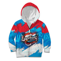 Luxembourg Flag Kid Hoodie with Colorful Graffiti Street Art Design - Wonder Print Shop