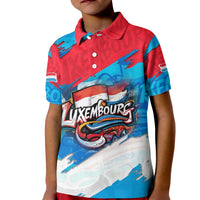Luxembourg Flag Kid Polo Shirt with Colorful Graffiti Street Art Design - Wonder Print Shop