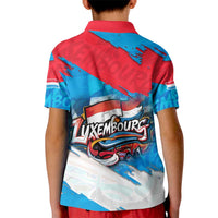 Luxembourg Flag Kid Polo Shirt with Colorful Graffiti Street Art Design - Wonder Print Shop