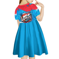Luxembourg Flag Kid Short Sleeve Dress with Colorful Graffiti Street Art Design - Wonder Print Shop