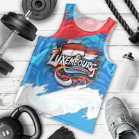 Luxembourg Flag Men Tank Top with Colorful Graffiti Street Art Design - Wonder Print Shop