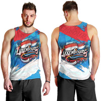 Luxembourg Flag Men Tank Top with Colorful Graffiti Street Art Design - Wonder Print Shop