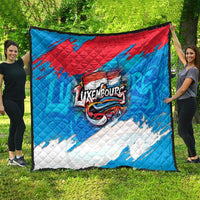 Luxembourg Flag Quilt with Colorful Graffiti Street Art Design - Wonder Print Shop