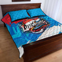 Luxembourg Flag Quilt Bed Set with Colorful Graffiti Street Art Design - Wonder Print Shop