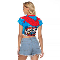Luxembourg Flag Raglan Cropped T Shirt with Colorful Graffiti Street Art Design - Wonder Print Shop
