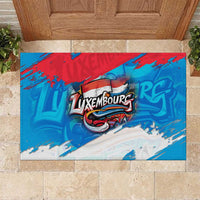 Luxembourg Flag Rubber Doormat with Colorful Graffiti Street Art Design - Wonder Print Shop
