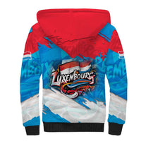 Luxembourg Flag Sherpa Hoodie with Colorful Graffiti Street Art Design - Wonder Print Shop