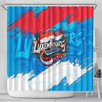 Luxembourg Flag Shower Curtain with Colorful Graffiti Street Art Design - Wonder Print Shop