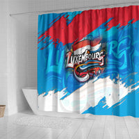 Luxembourg Flag Shower Curtain with Colorful Graffiti Street Art Design - Wonder Print Shop
