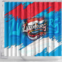 Luxembourg Flag Shower Curtain with Colorful Graffiti Street Art Design - Wonder Print Shop